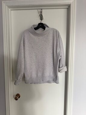aerie Light Gray Mock Neck Sweatshirt